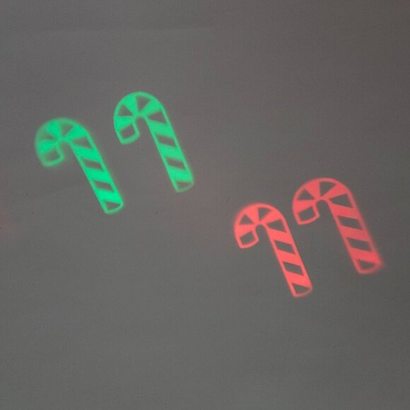 GEMMY Laser Show Light RED GREEN Candy Canes Christmas Display Decor Outdoor - Picture 2 of 5